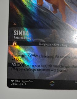Disney Lorcana The First Chapter Enchanted Simba Returned King EN NM Rare - Image 4