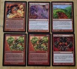 MTG 6x Rare Red Enchantment Wild Research, In The Web of War, Rage Reflection + - Image 1