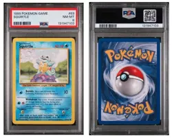Squirtle 63/102 Base Set Water Common 1999 WOTC TCG Pokemon Card PSA 8 NM-MT - Image 1