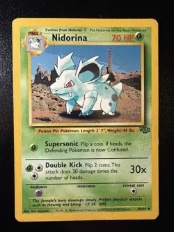 FREE SHIPPING Pokemon Vintage Trading Card 40/64 Nidorina Uncommon - Image 1