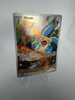 Pokemon TCG Minun Full Art Holo Card Illustration Rare, 194/182, Paradox Rift - Image 2