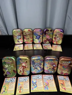 Pokemon 151 Mini Tin Full Artwork Set 10 tins - Including ART CARD ONLY - Image 1