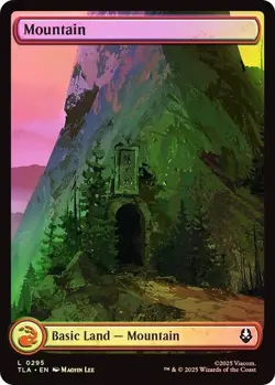 Foil 4x Avatar Full Art Mountain Land, Magic the Gathering Land, 4 Pack, 295 - Image 1