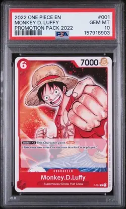 2022 ONE PIECE PROMOS PROMOTION PACK 2022 #001 MONKEY D. LUFFY PSA 10 - Image 1