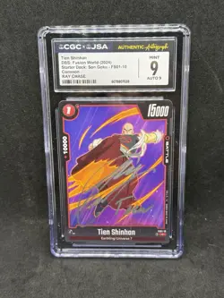 Tien Dragon Ball Super Card Signed John Burgmeier cgc 9 jsa - Image 1