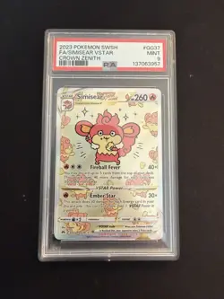 Simisear VSTAR Crown Zenith Galarian Gallery Ultra Rare Card GG37/GG70 PSA 9 - Image 1
