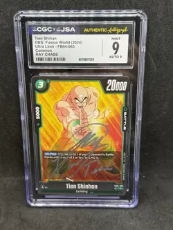 Tien Dragon Ball Super Card Signed John Burgmeier cgc 9 jsa - Image 1