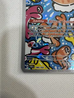Pokemon TCG Tatsugiri 186/167 IR SV06 Twilight Masquerade Holo ENG - Image 4