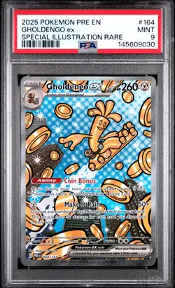 2025 Pokemon Prismatic Evolutions Gholdengo EX #164 SIR PSA 9 MINT - Image 1