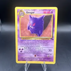 Vintage Gengar 20/62 Fossil Pokemon Card TCG Non-Holo Rare 1999 - Image 1
