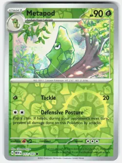 METAPOD 011/165 COMMON 151 POKEMON REVERSE HOLO NM/M - Image 1