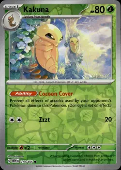 Kakuna 014/165 Common 151 Pokemon Reverse Holo Near Mint - Image 1