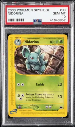 2003 POKEMON SKYRIDGE #83 NIDORINA PSA 10 - Image 1