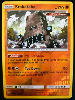 Stakataka Ultra Beast Sun & Moon Unbroken Bonds Reverse Holo #106/214 2019 LP - Image 1