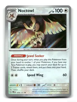 Noctowl (Poke Ball Pattern) 078/131 Holo Rare Prismatic Evolutions Pokemon NM - Image 1