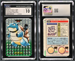 CGC GEM MINT 10 1996 Pokemon TCG Blastoise #009 Bandai Carddass Prism Holo - Image 1