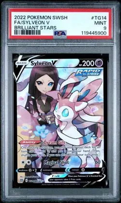 PSA 9 Sylveon V TG14/TG30 English Pokemon SWSH Brilliant Stars Trainer Gallery - Image 1