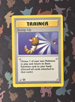 Scoop Up 1st Edition 1999 Base Set Shadowless 78/102 Trainer Rare Pokemon NM - Image 3