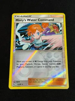 Pokemon TCG Hidden Fates MISTY'S WATER COMMAND Trainer 63/68 Reverse Holo Rare - Image 1