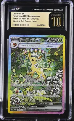 Pokemon Terastal Festival Japan Leafeon EX 200/187 CGC PRISTINE 10 - US Seller - Image 1