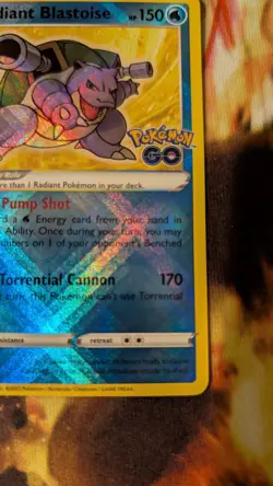 Radiant Blastoise 018/078 Pokemon GO Holo - Image 4