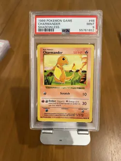 1999 Pokemon Charmander 46/ Base Set Shadowless PSA 9 Mint! Vintage Pokemon !! - Image 1