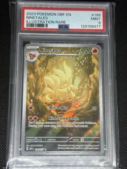 Pokemon TCG Obsidian Flames Ninetales Illustration Rare Holo 199/197 PSA 9 - Image 1