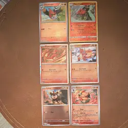 Pokemon TCG Paradox Rift Fire Reverse Holo Lot (6) Charmander/Charmeleon Eng - Image 1