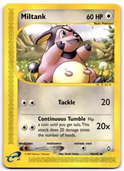 Miltank 94 Common Aquapolis Pokemon Moderately Played - Image 1