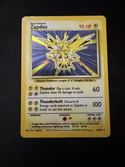 Pokemon Base Set Zapdos Holo Rare 16/102 - Image 1