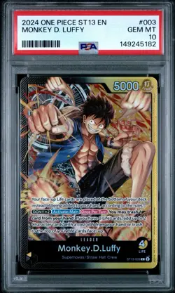 2024 ONE PIECE ST13-THE THREE BROTHERS LEADER #003 MONKEY D. LUFFY PSA 10 - Image 1