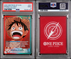 2025 ONE PIECE OP13-CARRYING ON HIS WILL 001 MONKEY D. LUFFY ALTERNATE ART PSA 9 - Image 3