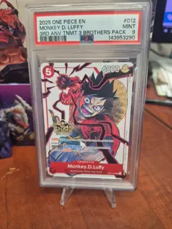 2025 ONE PIECE 3RD ANNIV TOURNAMENT 3 BROTHERS PACK #012 MONKEY D. LUFFY PSA 9 - Image 1