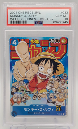 2023 ONE PIECE JPN Promos SHONEN JUMP-Issue #6-7 Monkey D. Luffy P-033 - PSA 10! - Image 3