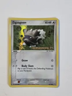 Zigzagoon Ex Emerald Stamped Reverse Holo Common 74/106 2005 - LP Pokemon Card - Image 1
