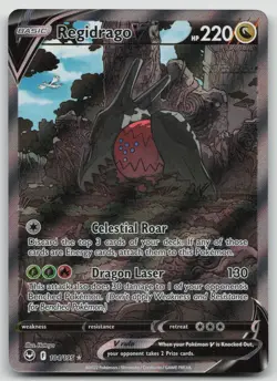 Pokemon Card Regidrago V 184/195 Silver Tempest Ultra Rare Full Art Holo NM - Image 1