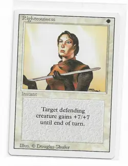Magic the gathering ~ MTG ~ 1x Righteousness ~ Revised MP - Image 1