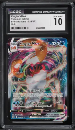 2022 Pokemon Brilliant Stars Kingler VMAX #029 CGC 10 - Image 1