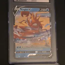2022 POKEMON BRILLIANT STARS HOLO 028/172 KINGLER V CGC 10 GEM MINT - Image 2