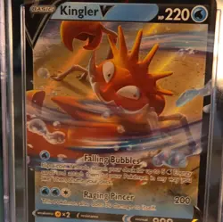 2022 POKEMON BRILLIANT STARS HOLO 028/172 KINGLER V CGC 10 GEM MINT - Image 4