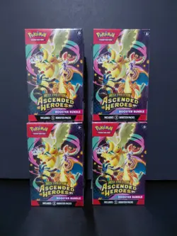 Pokemon Ascended Heroes Lot Of 4 Booster Bundles Factory Sealed - Image 1