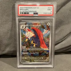 Pokemon Braviary 214/191 Sv08: Surging Sparks Holo Illustration Rare PSA 9 - Image 1