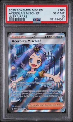 Pokemon Mega Evolution Acerola's Mischief 165 PSA 10 - Image 1