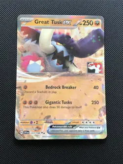 Great Tusk EX SVI 123/198 POKEMON Play Prize Pack Series 3 Stamped Star Holo FAS - Image 1