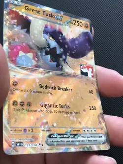 Great Tusk EX SVI 123/198 POKEMON Play Prize Pack Series 3 Stamped Star Holo FAS - Image 2