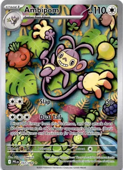 Ambipom 107/094 Illustration Rare Phantasmal Flames Pokemon Near Mint - Image 1