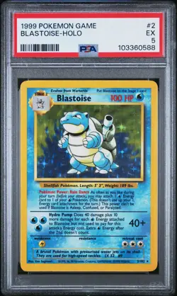 1999 Pokemon Blastoise Holo 2/102 PSA 5 - Image 1
