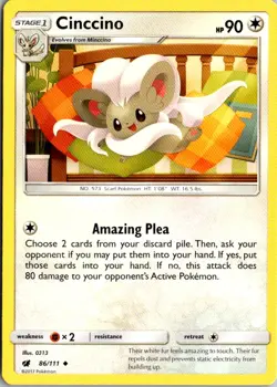 Cinccino Pokemon Crimson Invasion 86/111 LP - Image 1