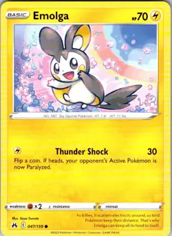 Emolga Pokemon Crown Zenith 047/159 LP - Image 1