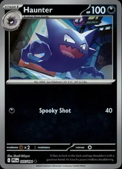 Haunter 055/094 Uncommon Phantasmal Flames Holo Pokemon Near Mint - Image 1